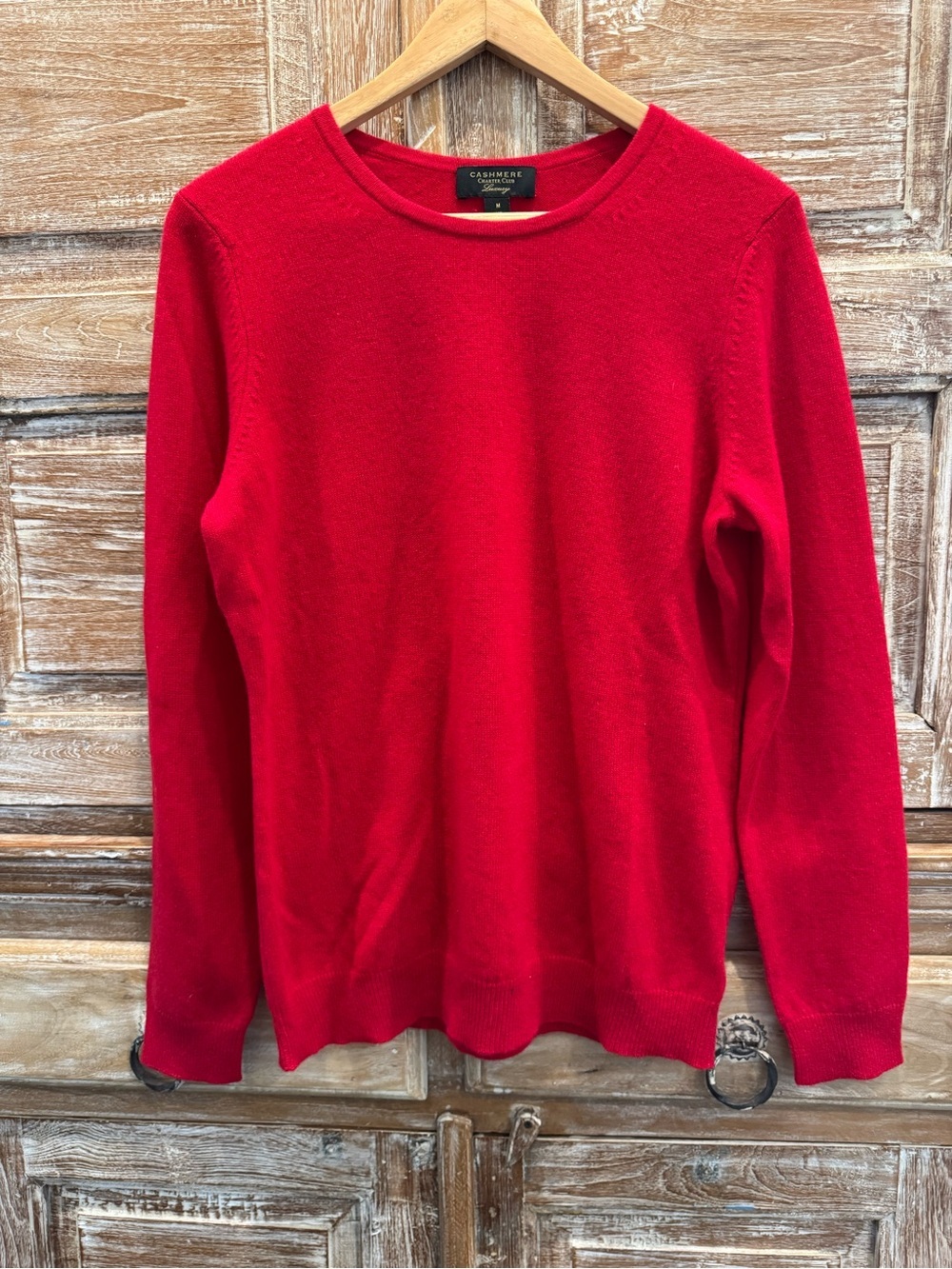 Cashmere Charter Club Soft Luxury Bright Red Crewneck Lightweight Sweater